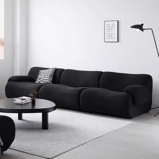 Black Modular Sectional Sofas 3 Seater | Compressed Sofa | Muzhan Furniture