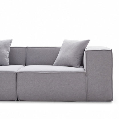 Long 3 Piece Light Grey Settee Set | Compressed Sofa | Muzhan Furniture