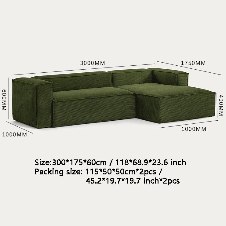 Modular Corner Sectional With Chaise Lounge Sofa | Compressed Sofa | Muzhan Furniture