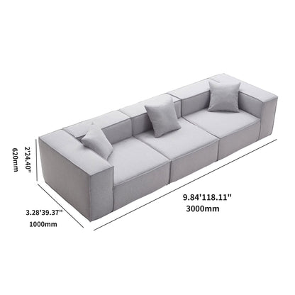 Long 3 Piece Light Grey Settee Set | Compressed Sofa | Muzhan Furniture