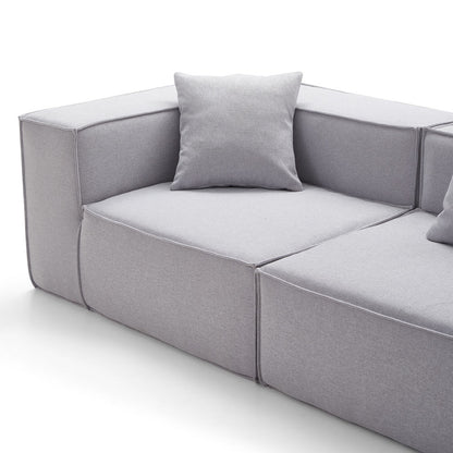 Long 3 Piece Light Grey Settee Set | Compressed Sofa | Muzhan Furniture